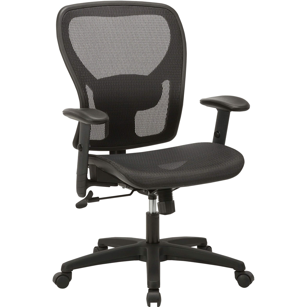 Lorell, Llr83293, Soho Mesh Mid-Back Black Task Chair