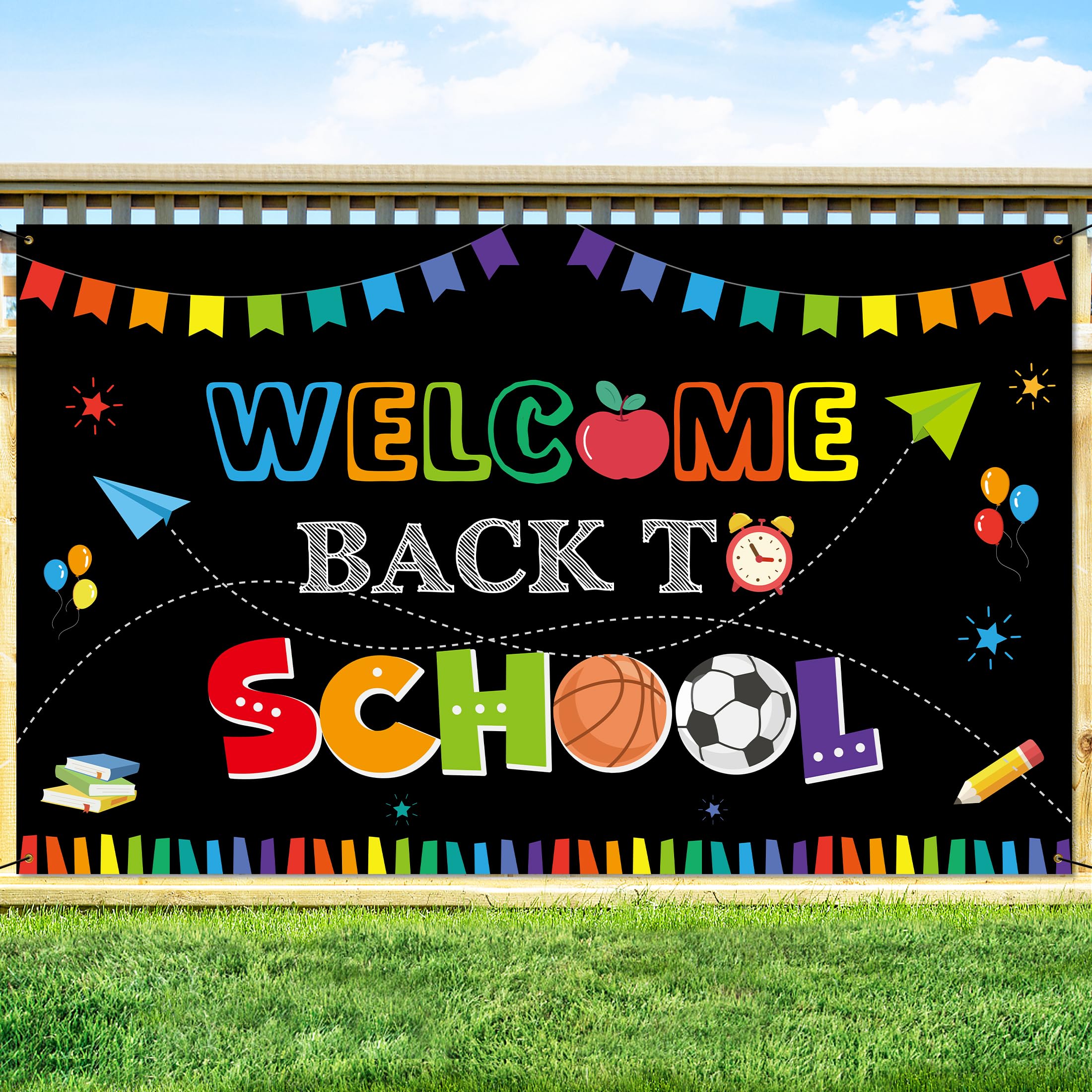 Welcome Back To School Banner Backdrop Back To School Decorations First Day Of School Sign Bulletin Board Hanging Decor Photo Pr