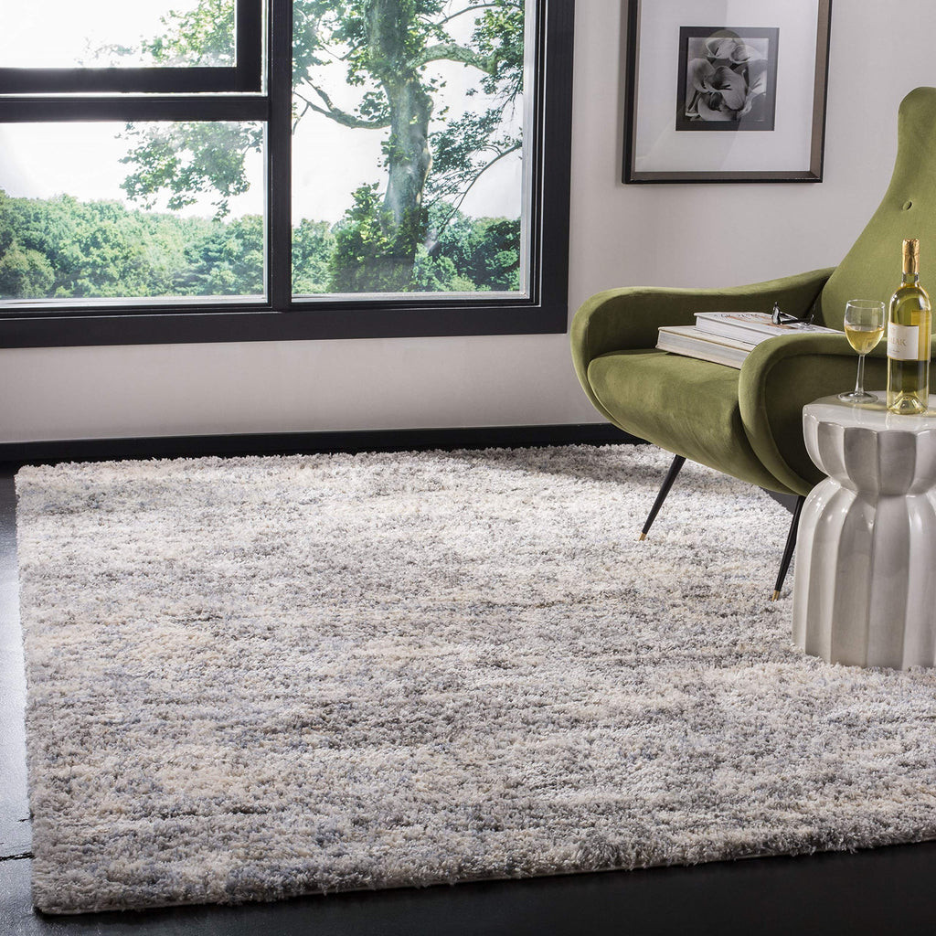 SAFAVIEH Berber Shag Collection Accent Rug - 2' x 4', Grey Blue & Cream, Non-Shedding & Easy Care, 1.2-inch Thick Ideal for High