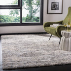 SAFAVIEH Berber Shag Collection Accent Rug - 2' x 4', Grey Blue & Cream, Non-Shedding & Easy Care, 1.2-inch Thick Ideal for High