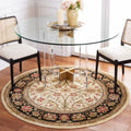 SAFAVIEH Lyndhurst Collection 33 Round Ivory / Black LNH212B Traditional Oriental Non-Shedding Dining Room Entryway Foyer Livin