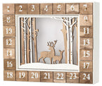 Brubaker Reusable Wooden Advent Calendar To Fill - White Winter Landscape With Led Lighting - Diy Christmas Calendar 13.98 X 2.3