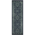 Maples Rugs Georgina Traditional Runner Rug Non Slip Washable Hallway Entry Carpet [Made in USA], 2 x 6, Navy Blue/Green