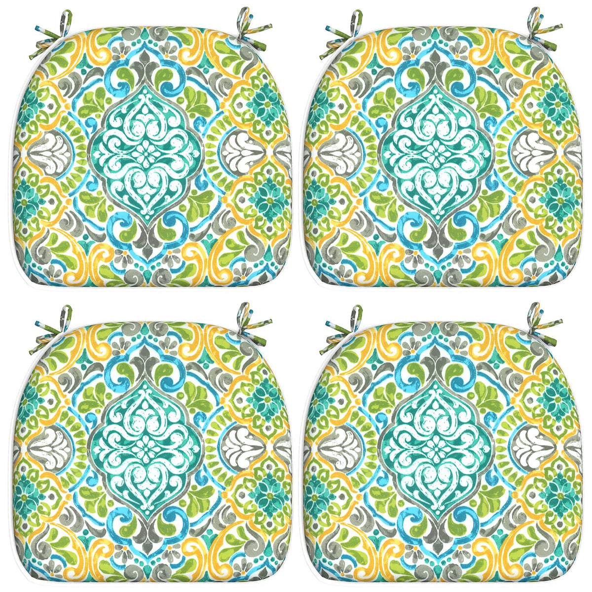 Lvtxiii Outdoor Chair Cushions Set Of 4, Patio Seat Cushions D16Xw17 With Ties, Water Repellent Chair Pads For Patio Furniture G