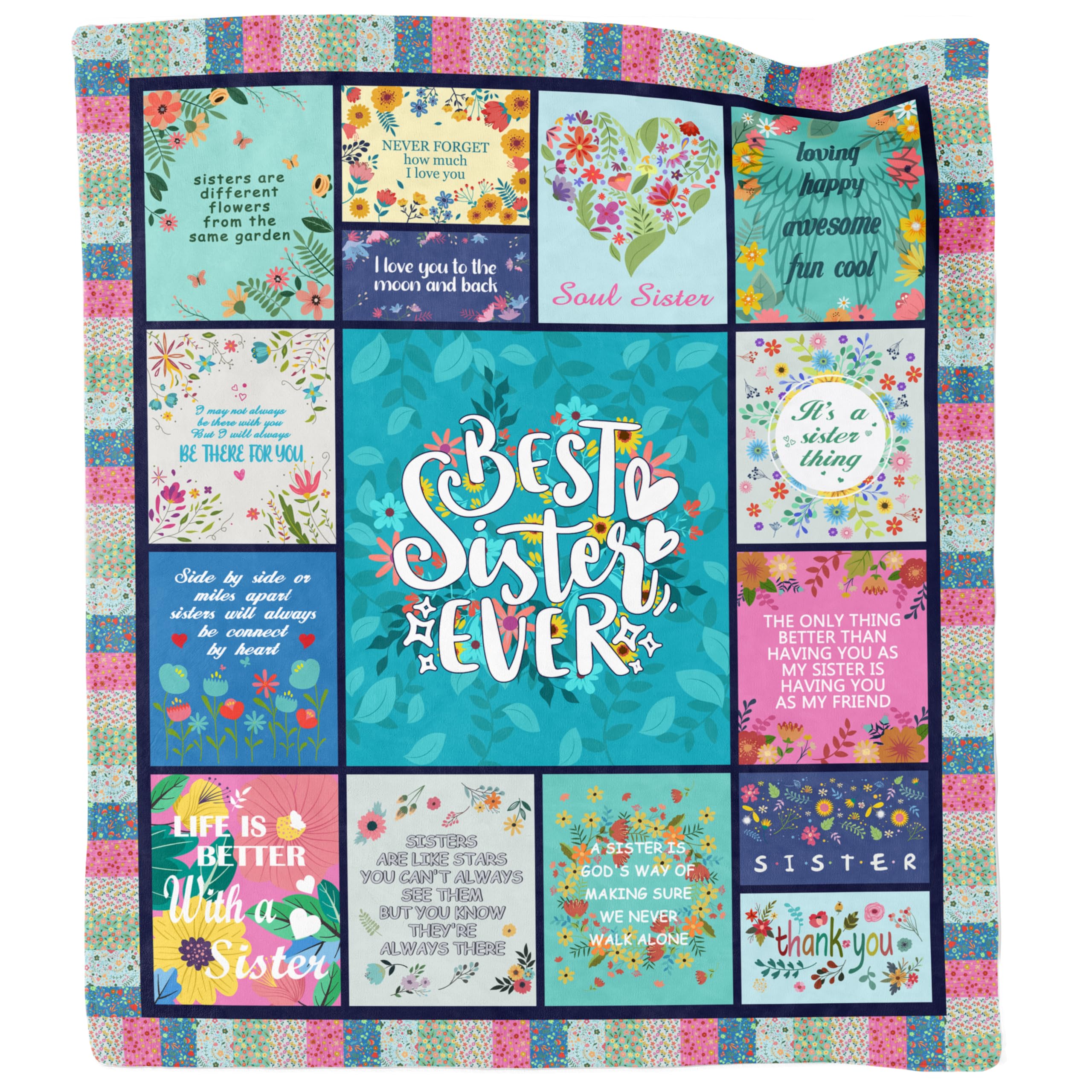 Akoigun Sister Gifts Blanket, Sister Birthday Gifts From Sister On Mother'S Day, Sister Birthday Gift Ideas, Birthday Gifts For