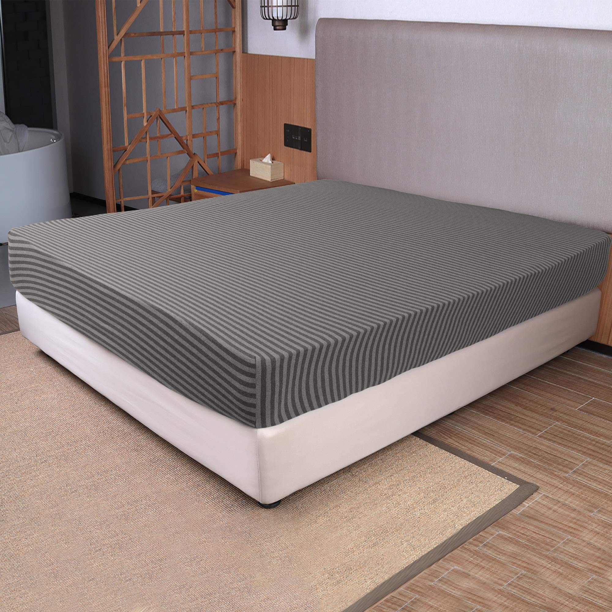 Full Size Fitted Sheet Only - 4-Way Stretch Jersey Knit, T-Shirt Feeling & Ultra Soft, Wrinkle Free, Non-Slip & Snug Fit For Mat