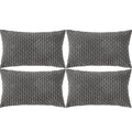 Cozoomy Set Of 4 Dark Grey Decorative Pillow Covers 12X20 Inch Corduroy Throw Pillow Covers For Bed Couch Sofa Living Room Soft