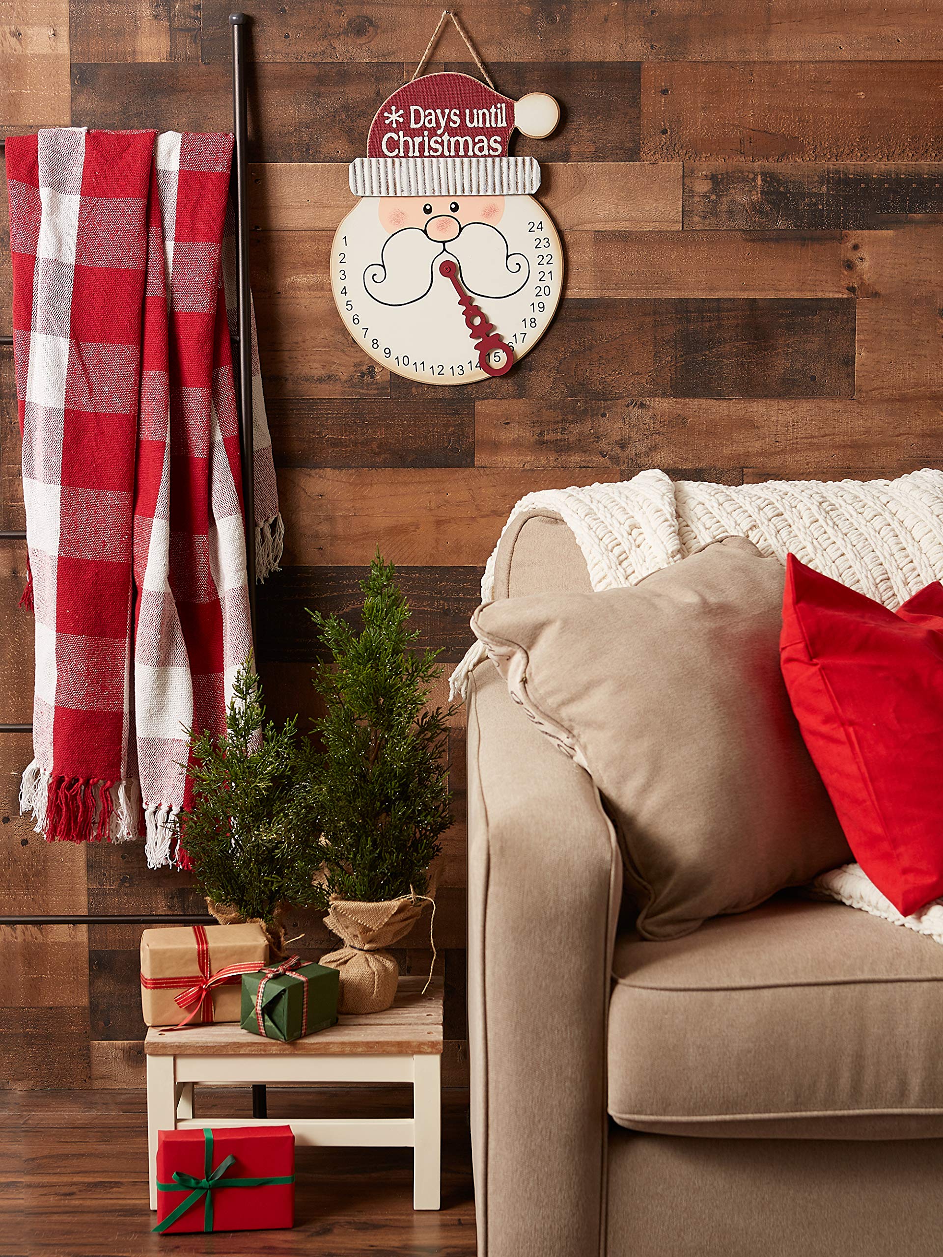 Dii Christmas Advent Collection Decorative & Reusable Wooden Countdown Calendar, 16.75X12.75', Santa Beard