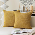 Kevin Textile Throw Cushion Cover Faux Linen Home Decorative Hand Made Pillow Cases For Travel Use, 18 'X18 '(2 Pieces, Honey
