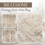 Bileehome Boho Kitchen Rug Washable,2X3 Non Slip Farmhouse Neutral Small Area Rug For Bathroom Bedroom Indoor Entrway Ultra Thin
