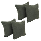 Blazing Needles Square Faux Fur Throw Pillows, 17", Turell Army 4 Count