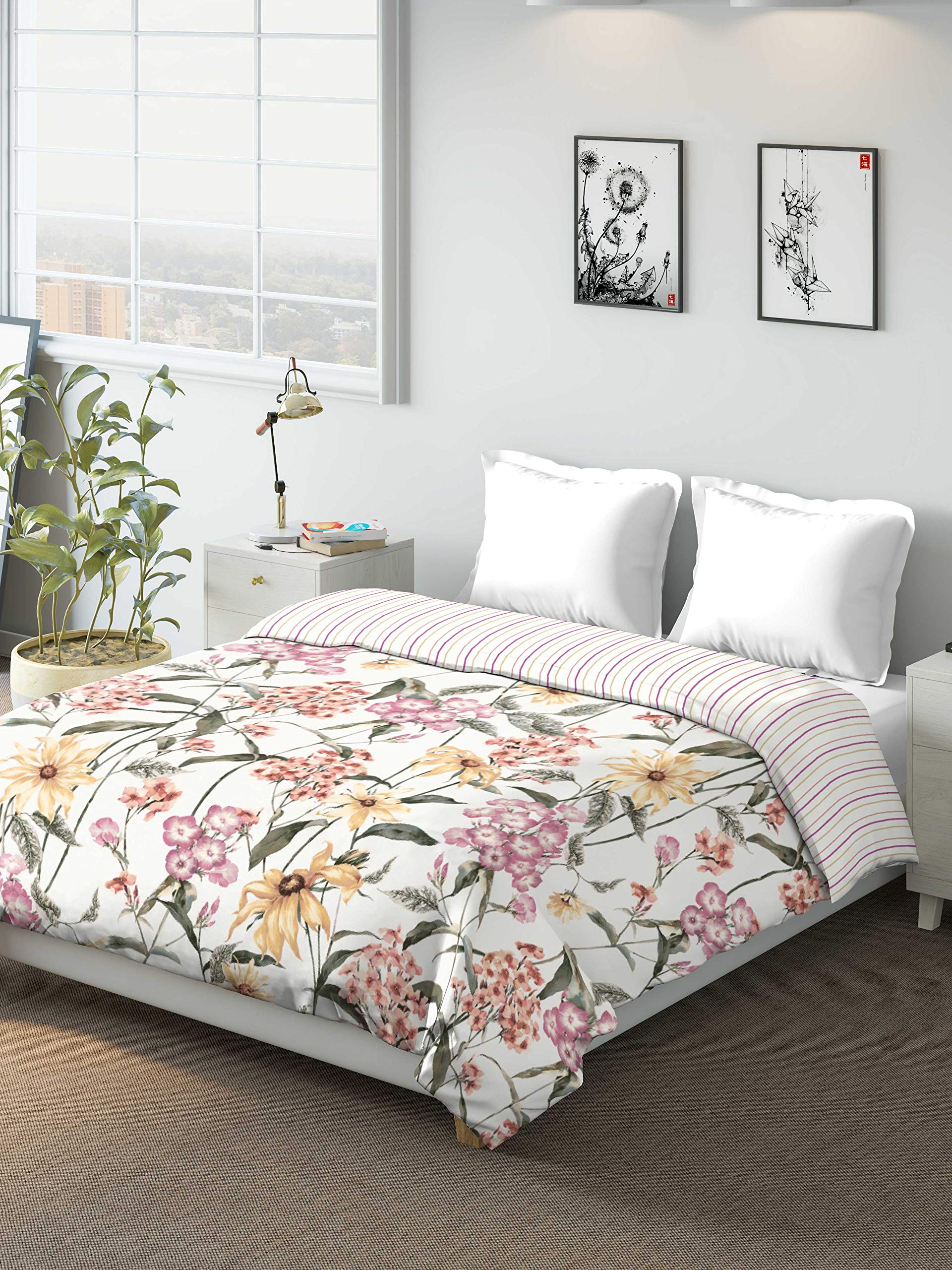 DDecor Live Beautiful 150Tc 1 Double Comforter  Pink (228 Cm X 274 Cm, 90In X 108In)