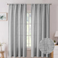 Tollpiz Short Linen Curtains Bedroom Rod Pocket Semi Sheer Curtain Burlap Light Filtering Thick Linen Drapes for Living Room, 38
