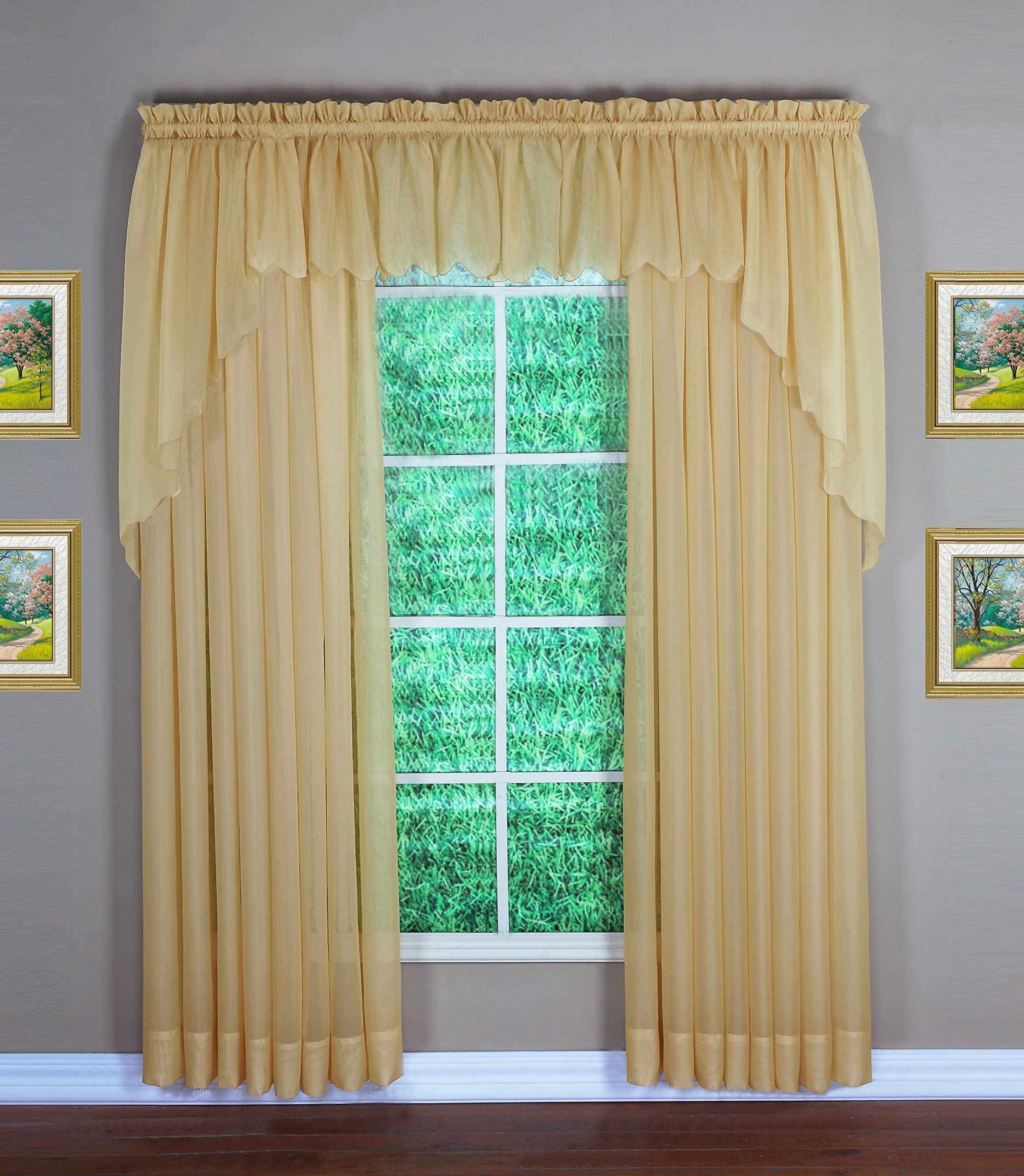 Today'S Curtain Emelia Original Voile Panel 95', Gold, 60' W X 95' L