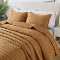 Pumpkin Yellow Queen Size Quilt Bedding Sets With Pillow Shams, Mustard Full Lightweight Soft Bedspread Coverlet, Quilted Blanke