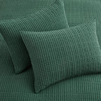 Levtex Home - Mills Waffle - King/Cal King Quilt Set - Forest Green Cotton Waffle - Quilt Size (106 X 92In.), Sham Size (36 X 20
