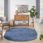 Nourison Essentials Indoor/Outdoor Navy Blue 6' X 9'Oval Area Rug, Easy Cleaning, Non Shedding, Bed Room, Living Room, Dining Room, Backyard, Deck, Patio (6X9 Oval)