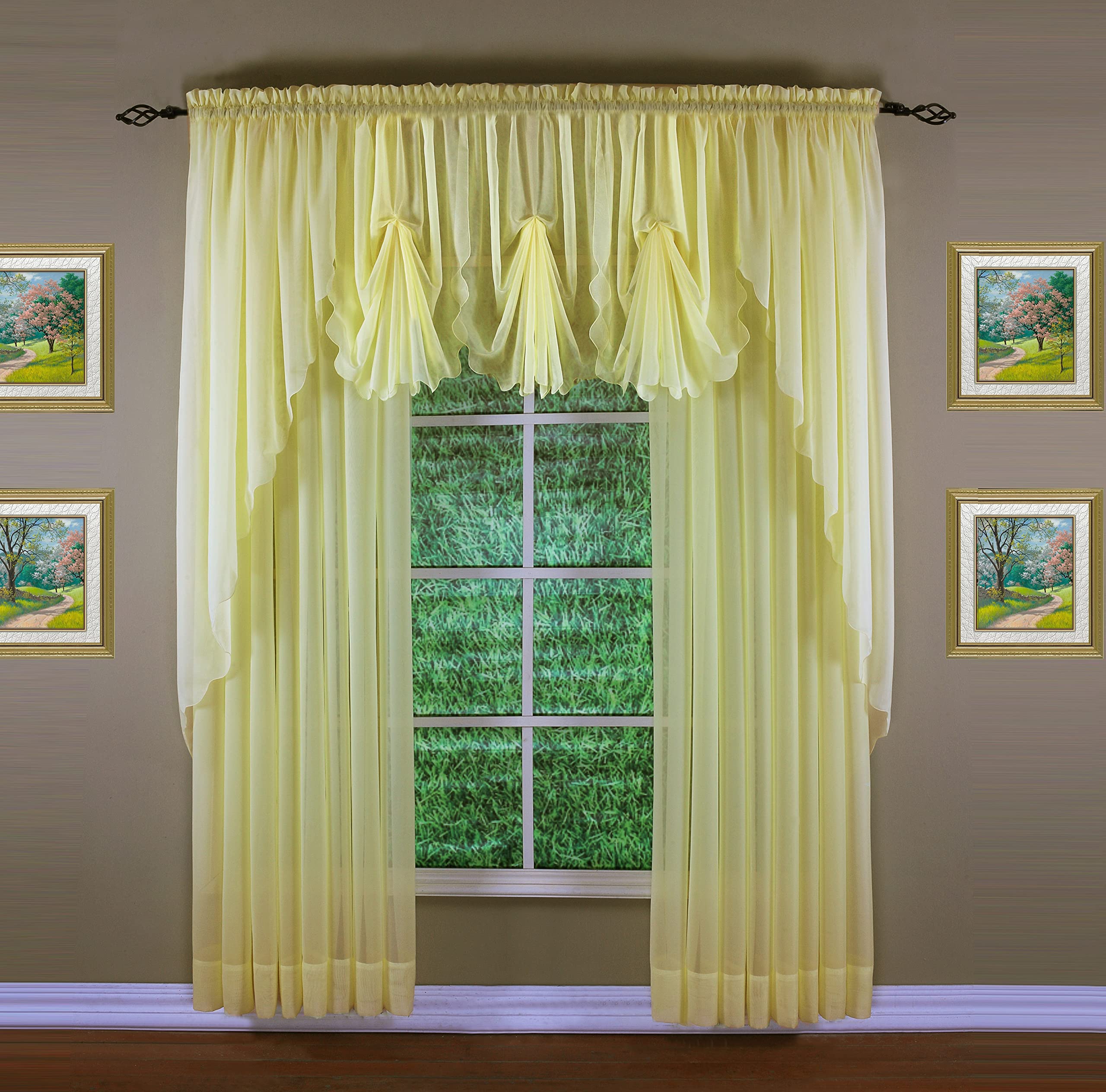 Today'S Curtain Emelia Original Voile Panel 90', Yellow, 60' W X 90' L