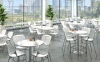 Kfi Seating Kool Series Polypropylene Stack Chair With Perforated Back, Light Grey Finish