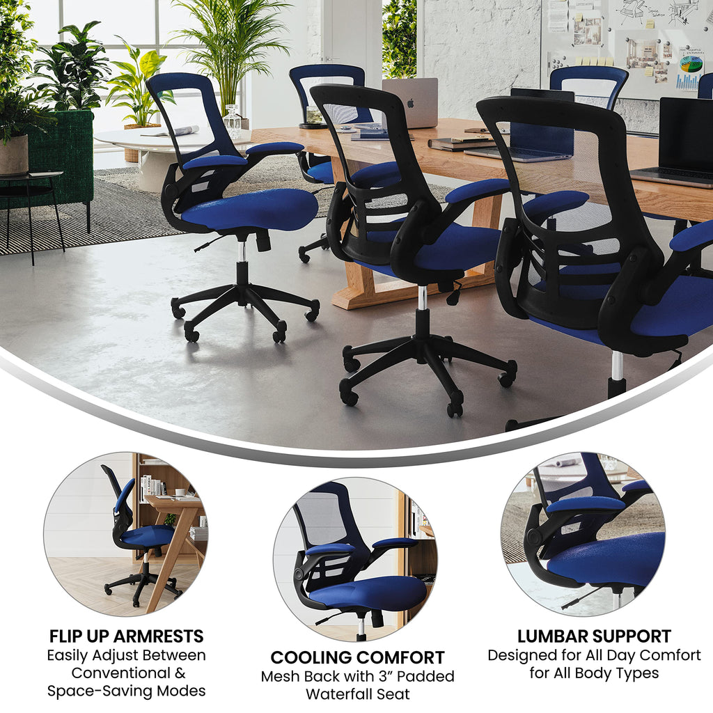 Flash Furniture Task Office Chair, Set of 1, Blue Mesh
