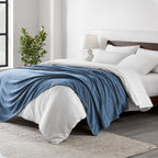 Bare Home Polar Fleece Blanket - Twin/Twin Xl Blanket - Heathered Dark Blue - Warm & Cozy - Premium Fleece - Blanket For Bed, Ca