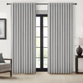 Gray Blackout Curtains 70 Inches Extra Wide Linen Curtains 84 Inch Length for Kids Boys Room/Nursery, Pleated Bedroom Thermal Dr