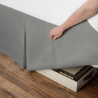 Spacemaker Extra-Long 21'' Drop Length Bed Skirt, Twin, Silver
