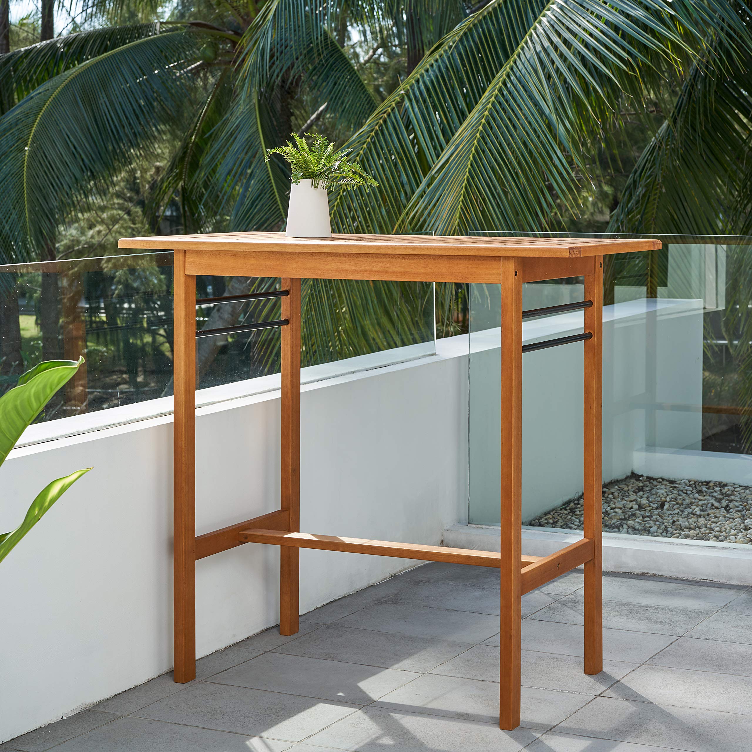VIFAH Gloucester Contemporary Patio Bar Table - Thumbnail 4