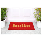 Calloway Mills 100282436Rnb Block Hello Doormat, 24' X 36', Red/Natural