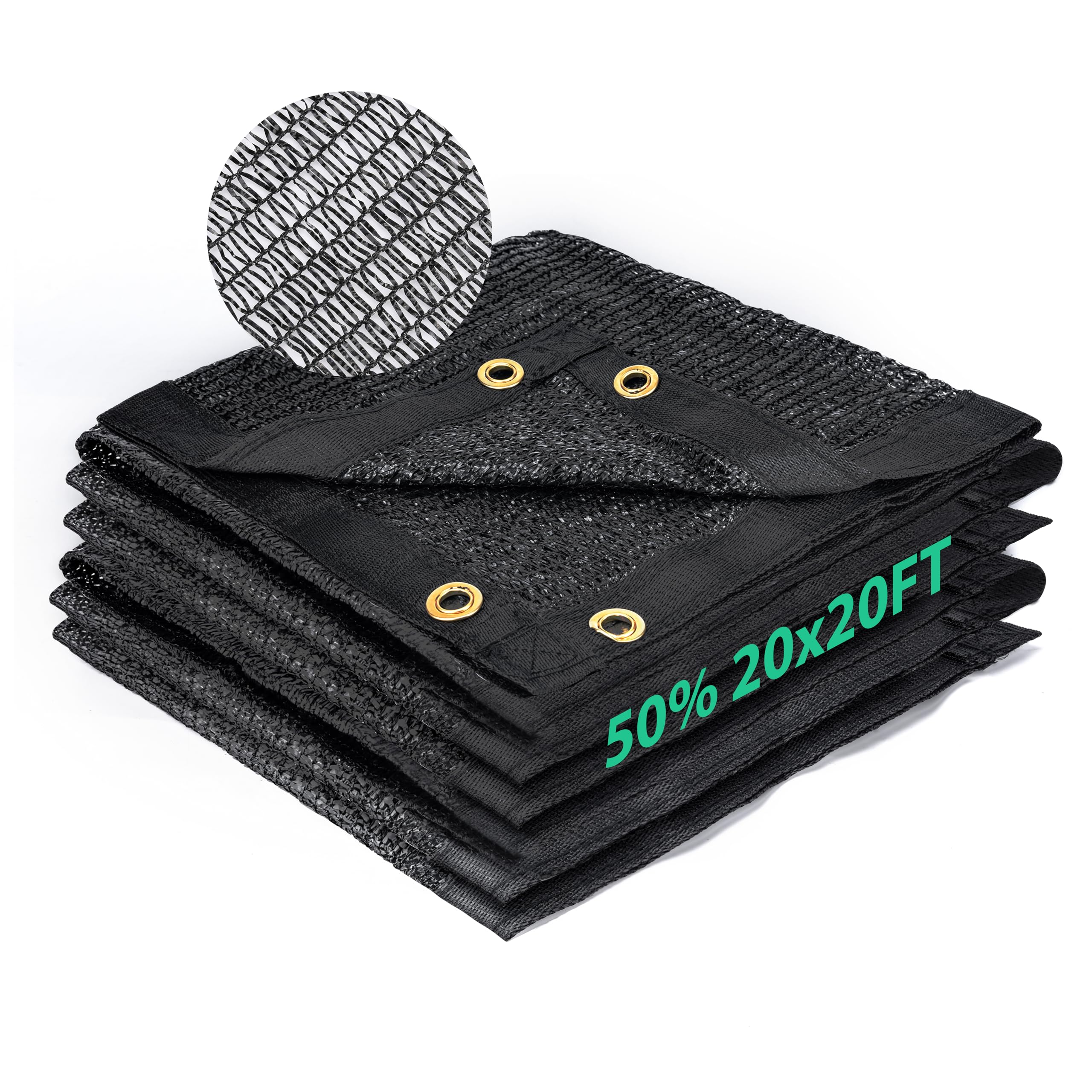 Kesfitt Garden 50% Shade Cloth, Resistant Sun Shade Net 20X20Ft Mesh Tarp With Hdpe Material And Reinforced Grommets Shade Trap
