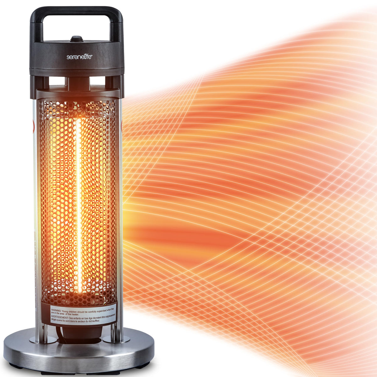 Serenelife Infrared Patio Heater, Electric Patio Heater For Indoor/Outdoor Use, Portable Heater With Remote Control, 900 W, For