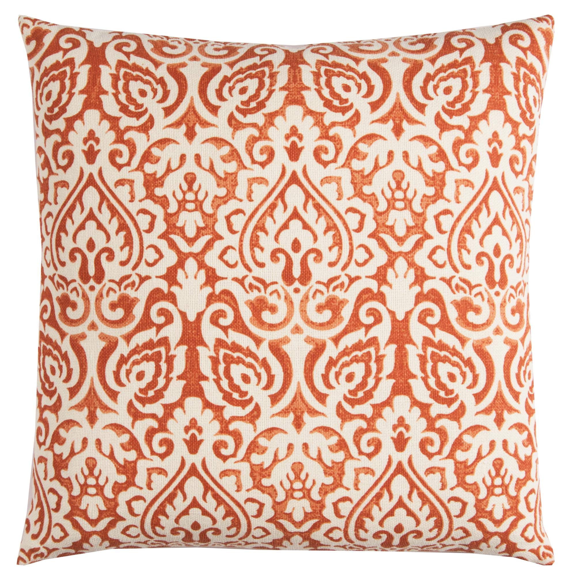 Rizzy Home | T10485 | 22"x22" Orange/Brown/Neutral Decorative Pillow | Down Fill