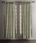 Maison D' Hermine 100% Cotton Curtain - 50'X108' Green Decorative Curtain - Aesthetic Curtains For Farmhouse, Kitchen & Bedroo
