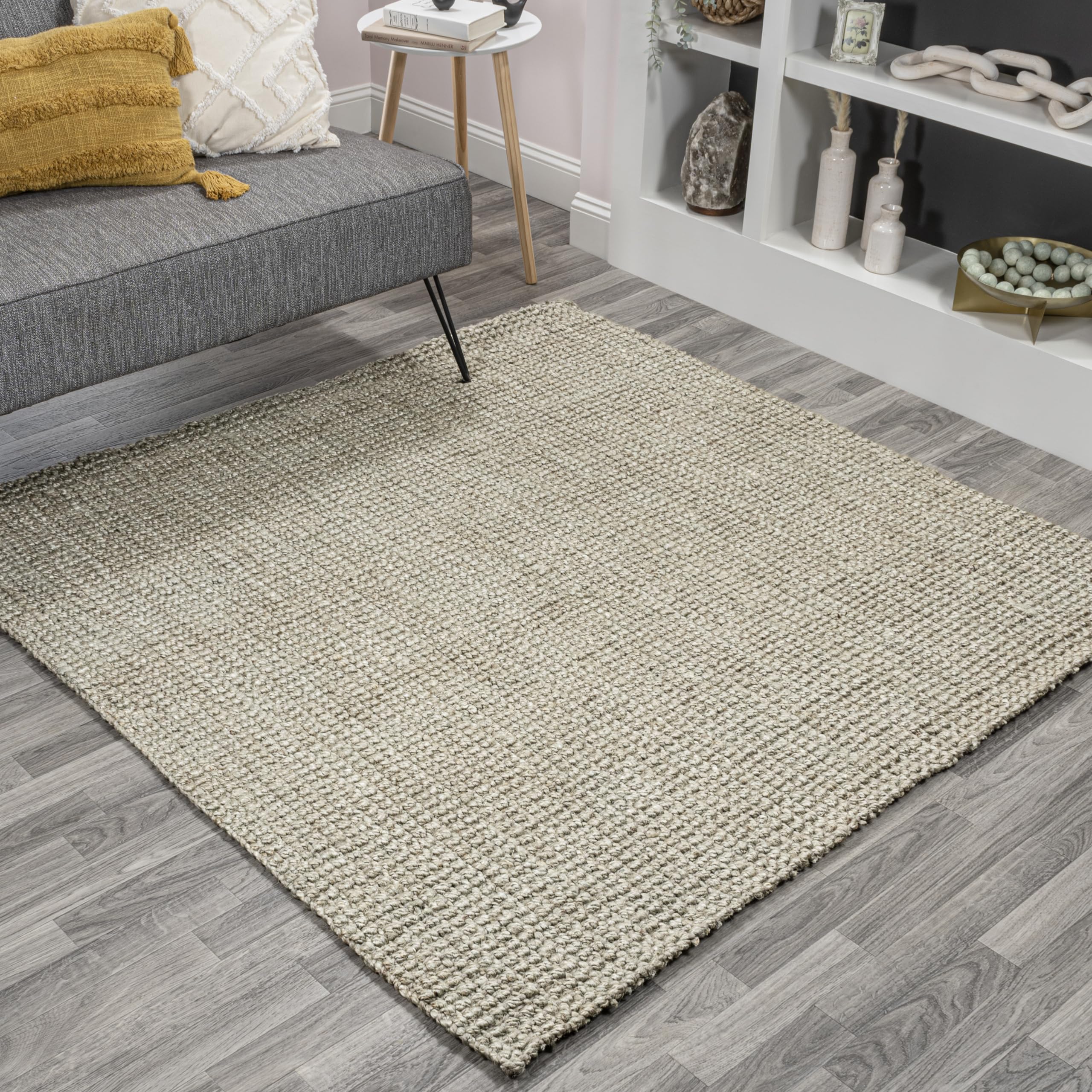 JONATHAN Y NRF102C-5SQ Pata Hand Woven Chunky Jute Area Rug, Bohemian, Transitional, Rustic, Cottage, Vintage, Industrial for Li