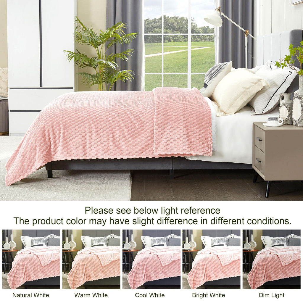 Dreamnine Decorative Soft Fuzzy Large Flannel Fleece Bed Blanket King Size 108'' X 90'', Luxury Cute 3D Patterned Plush Velvet B