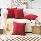Home Brilliant Burgundy Throw Pillow Covers 26 X 26 Linen Decorative Euro Sham Red Pillow Cover For Couch Sofa Patio, 26X26 Inch