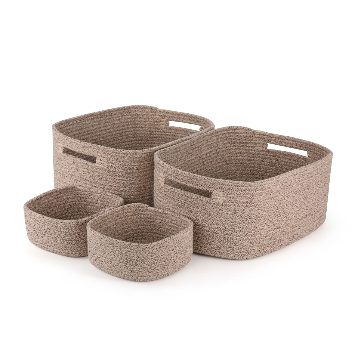 VIRETH HAUS 4 Pack Storage Baskets for Shelves, 17x13x7.5 & 7x7x3.5