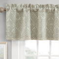 DriftAway Boho Linen Crochet Farmhouse Vintage Retro Printed Pattern Thermal Insulated Lined Window Valance for Kitchen Bathroom
