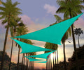 Amgo 22' X 22' X 22' Turquoise Triangle Sun Shade Sail Upf50+ Canopy Awning Agslt, 95% Uv Blockage, Water & Air Permeable, 200Gs