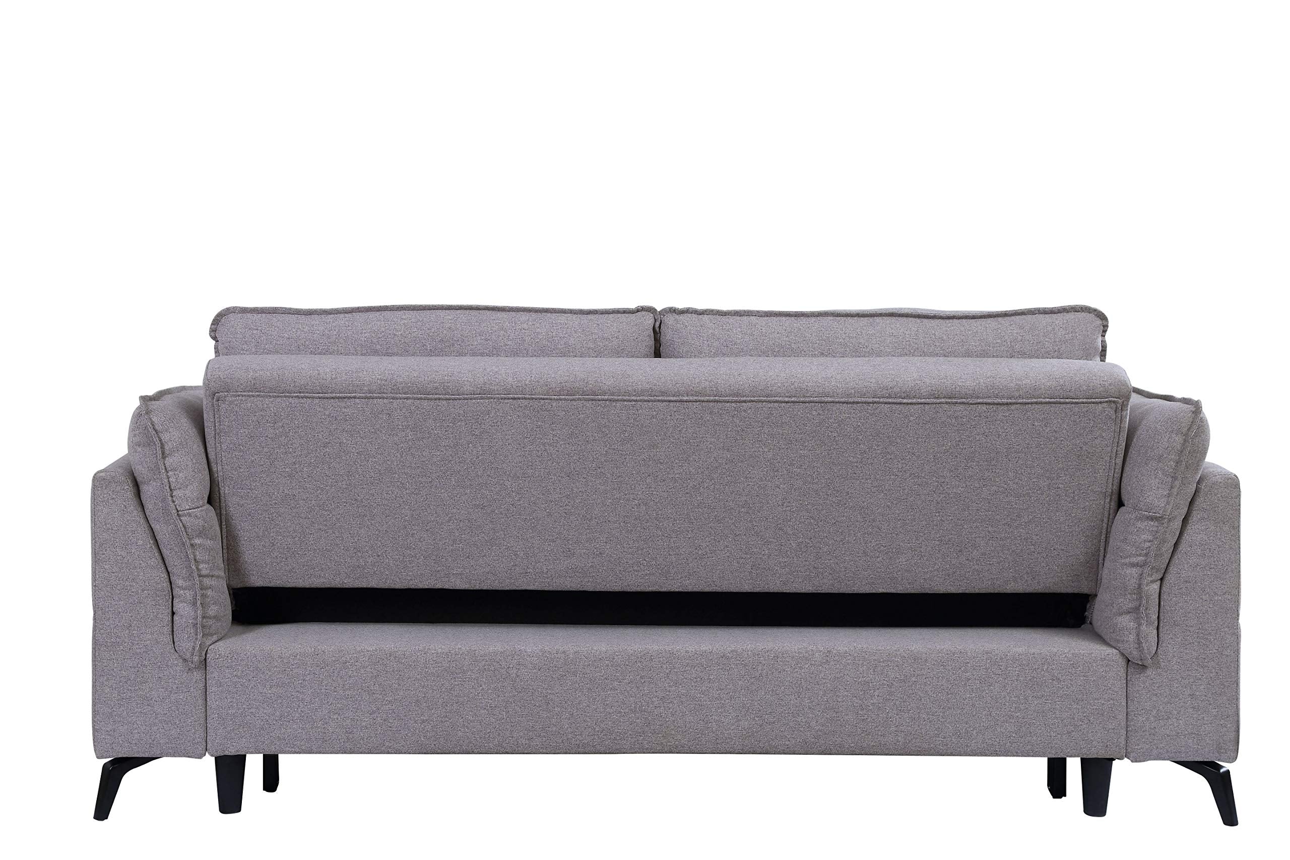 Acme Helaine Fabric Loose Back Sleeper Sofa with USB Port in Gray