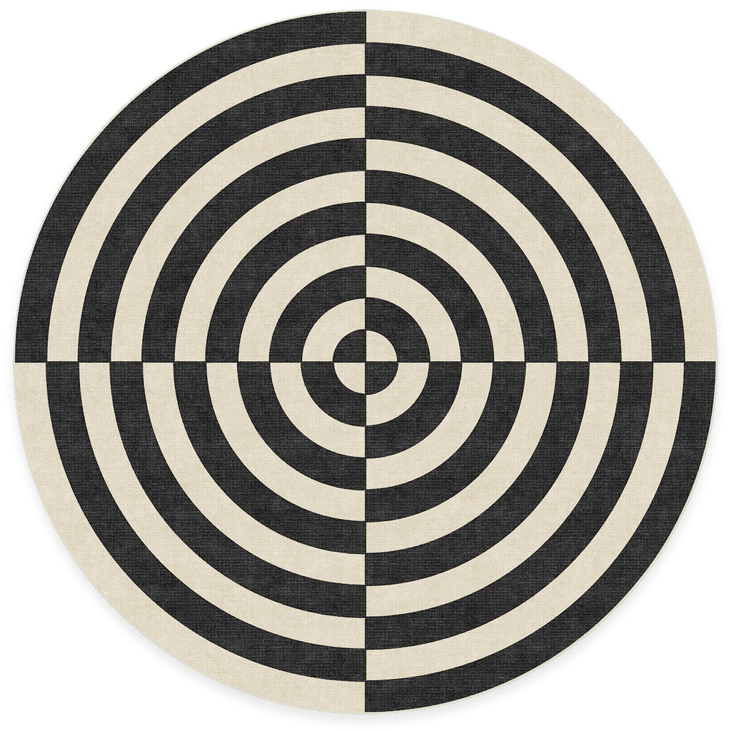 RUGGABLE x Jonathan Adler Round Rug - Modern Non-Slip & Washable Rug, Ideal for Living Room, Bedroom, Kitchen - Aesthetic Design