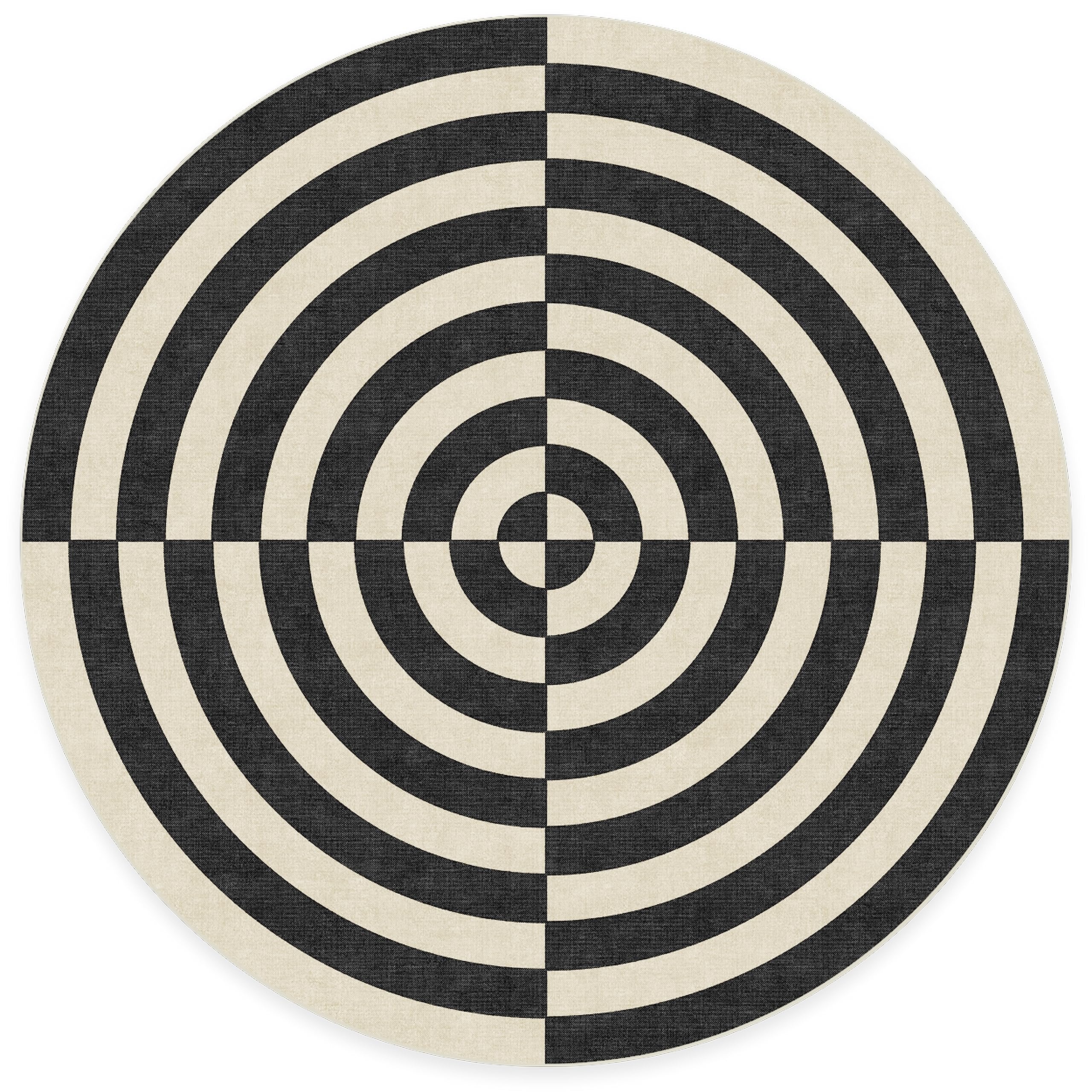 RUGGABLE x Jonathan Adler Round Rug - Modern Non-Slip & Washable Rug, Ideal for Living Room, Bedroom, Kitchen - Aesthetic Design