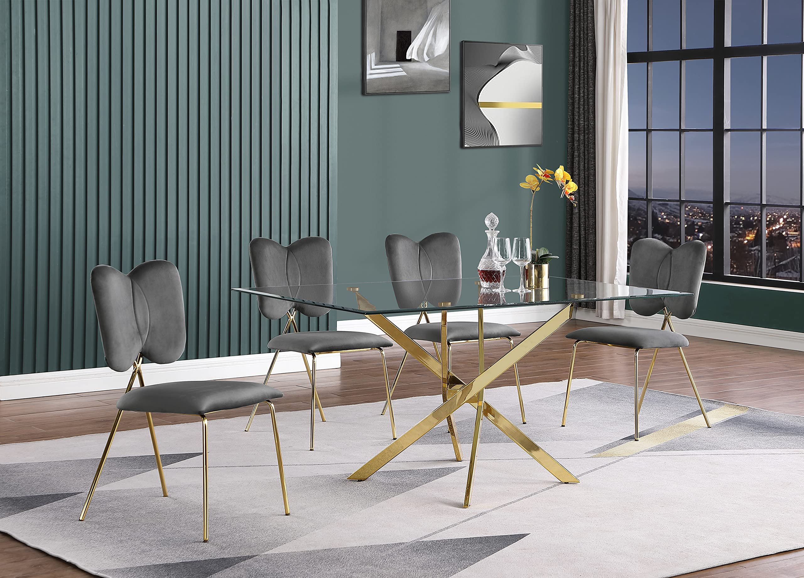 Best Quality Furniture Dining Set, Dark Gray