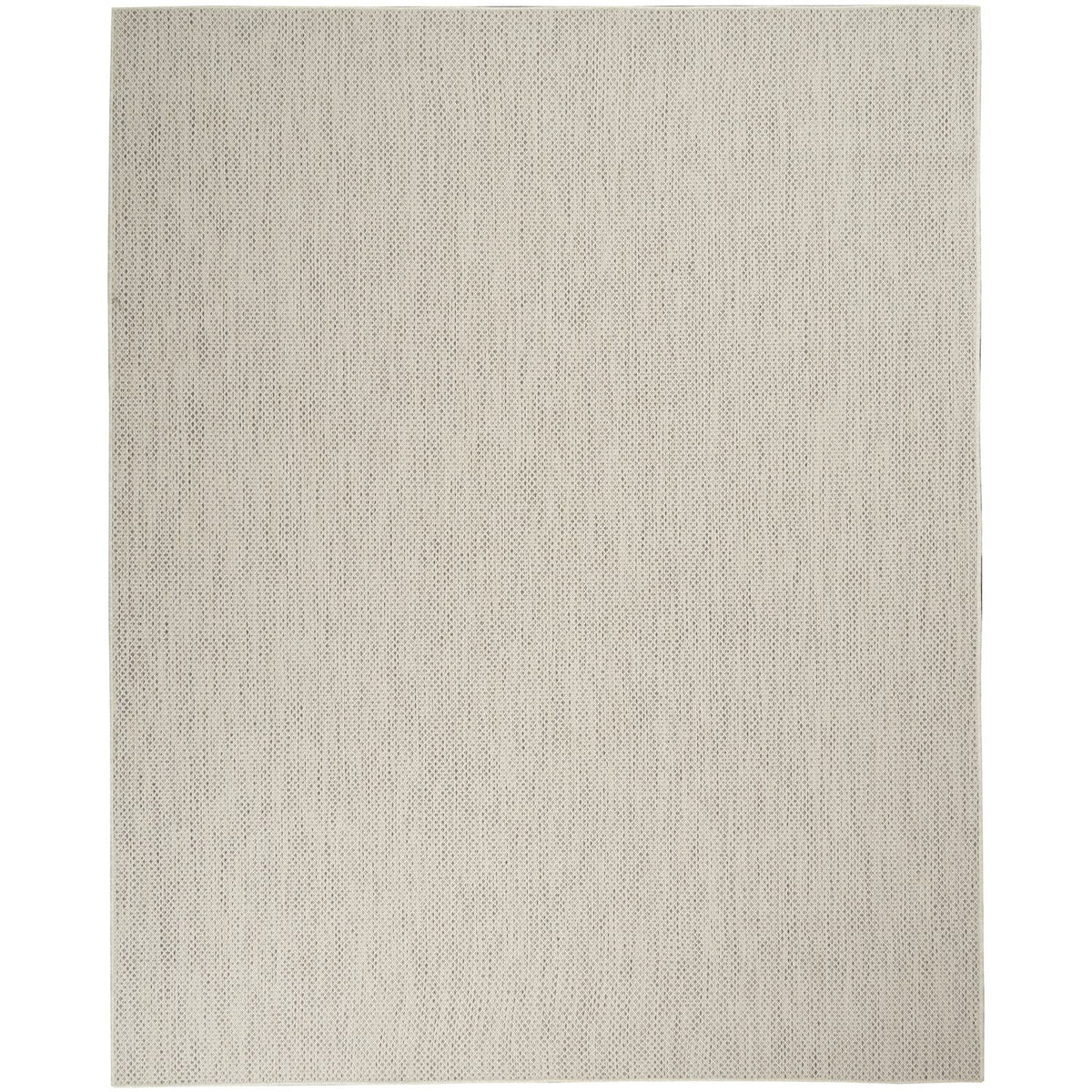 Nourison Courtyard Indoor/Outdoor Ivory Silver 9' X 12' Area Rug, Geometric, Easy Cleaning, Non Shedding, Bed Room, Living Room,