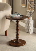 Weqxux Round Pedestal Side Table, Accent Furniture Nightstand Decor for Bedroom and Coffee End Table for Living Room, Walnut, Me