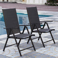 Phi Villa Outdoor Patio Folding Chairs Set Of 2, Portable Patio Dining Chairs With Adjustable Backrest For Outside, Garden, Lawn