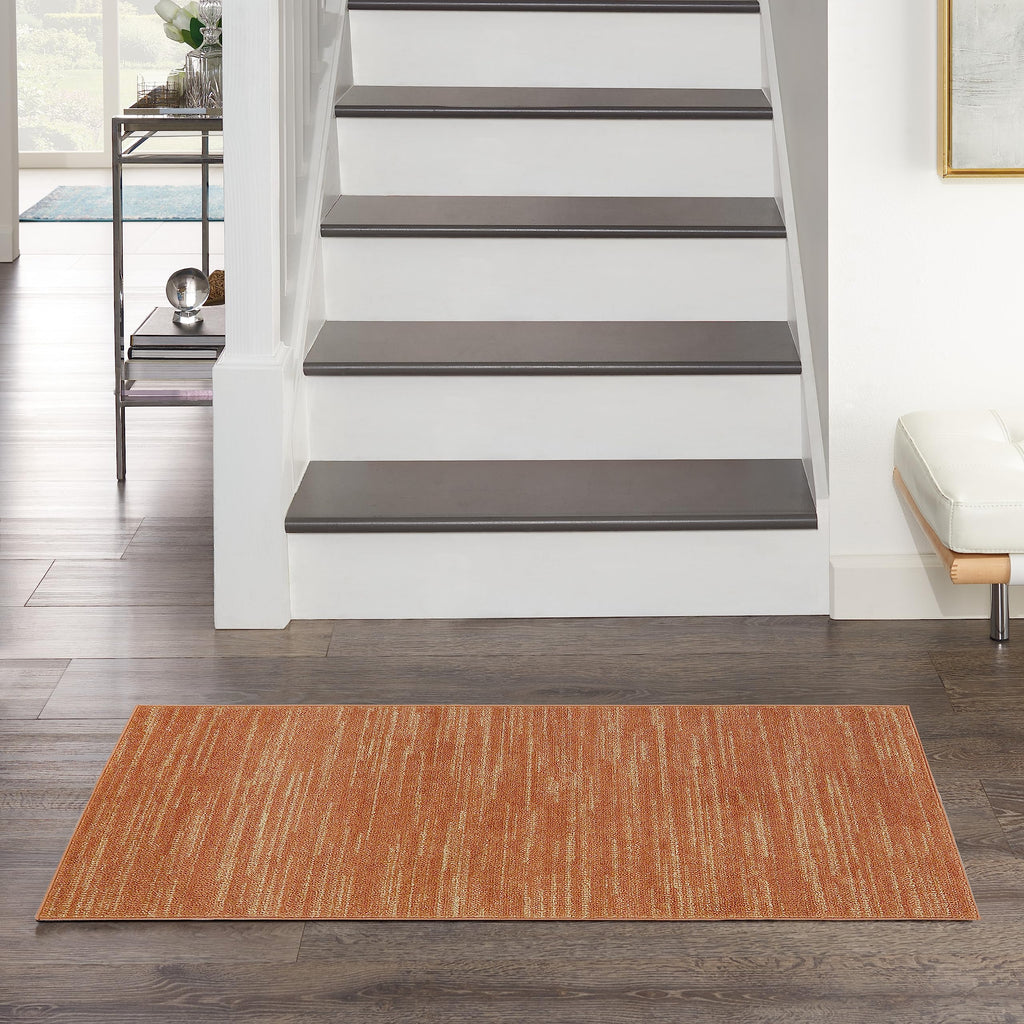 Nourison Essentials Indoor/Outdoor Rust 3' X 5' Area Rug, Easy Cleaning, Non Shedding, Bed Room, Living Room, Dining Room, Backyard, Deck, Patio (3X5)