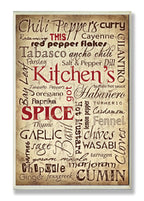 Stupell Home D  cor Kitchen Spice Typography Wall Plaque, 10 x 0.5 x 15, Proudly Made in USA