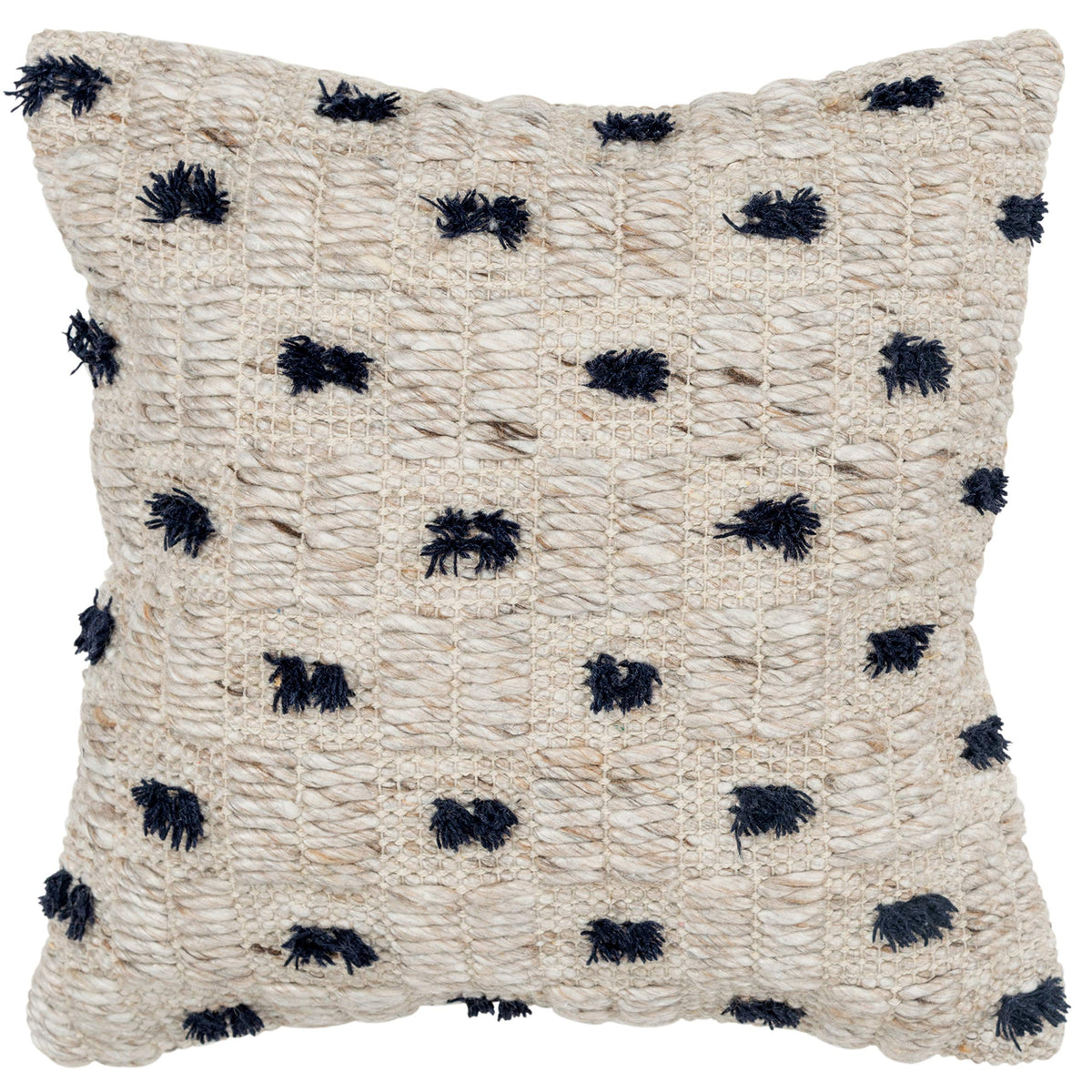 Rizzy Home 20&quot; x 20&quot; Down Filled Pillow with Polyester/Cotton Cover-Natural