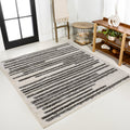 JONATHAN Y MOH207A-4SQ Khalil Modern Berber Stripe Area Rug, Contemporary, Bohemian, Scandinavian, Minimalistic, Rustic for Livi